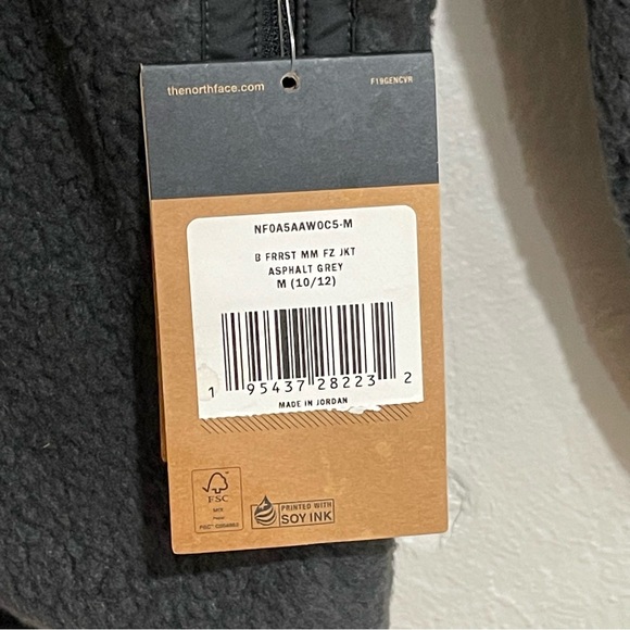 NWT THE NORTH FACE Boys' Forrest Mixed-Media Full Zip Fleece Jacket Asphalt GreY - Picture 10 of 12